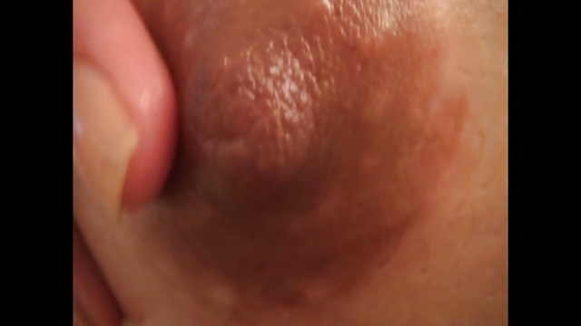 Busty brunette Olivia plays with her natural big tits