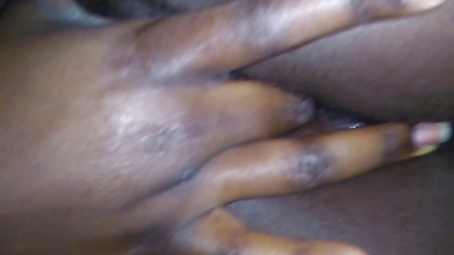 Ebony Wife Rubbing Her Wet Black Pussy