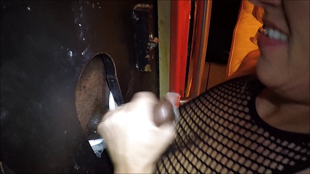 Nice cumshot from a cock at glory hole
